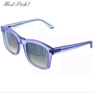 Brand New In Box Wildfox Gaudy Deluxe Sunglasses Transparent Blue w/Case & Cloth